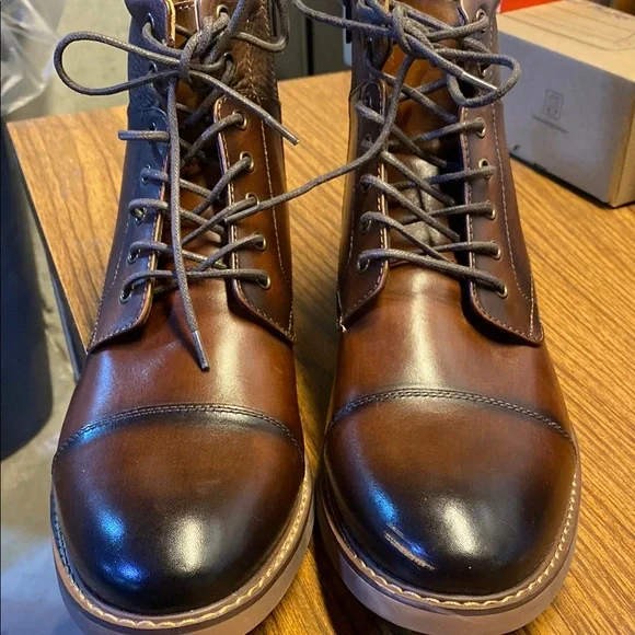Joseph Abboud Plain Toe Boot Joseph Abboud Alan Cap Toe Inside Zipper Ankle Boots, Cognac  main image 3